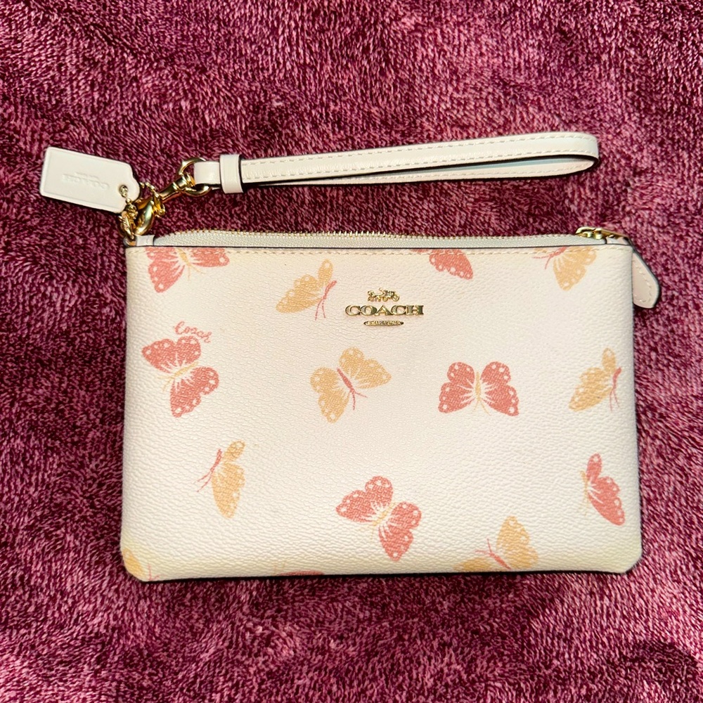 Coach Wristlet in Butterfly Print